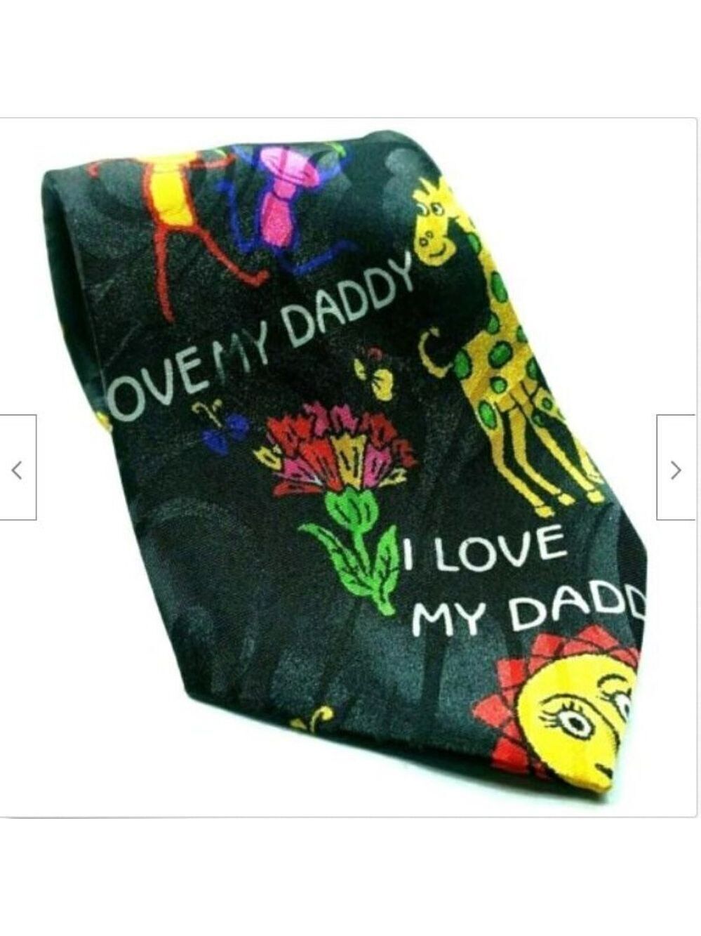 I Love My Daddy Flowers Balloons Tie Polyester